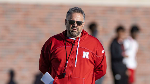 Matt Rhule spring practice Nebraska football 2023-04-13 cropped